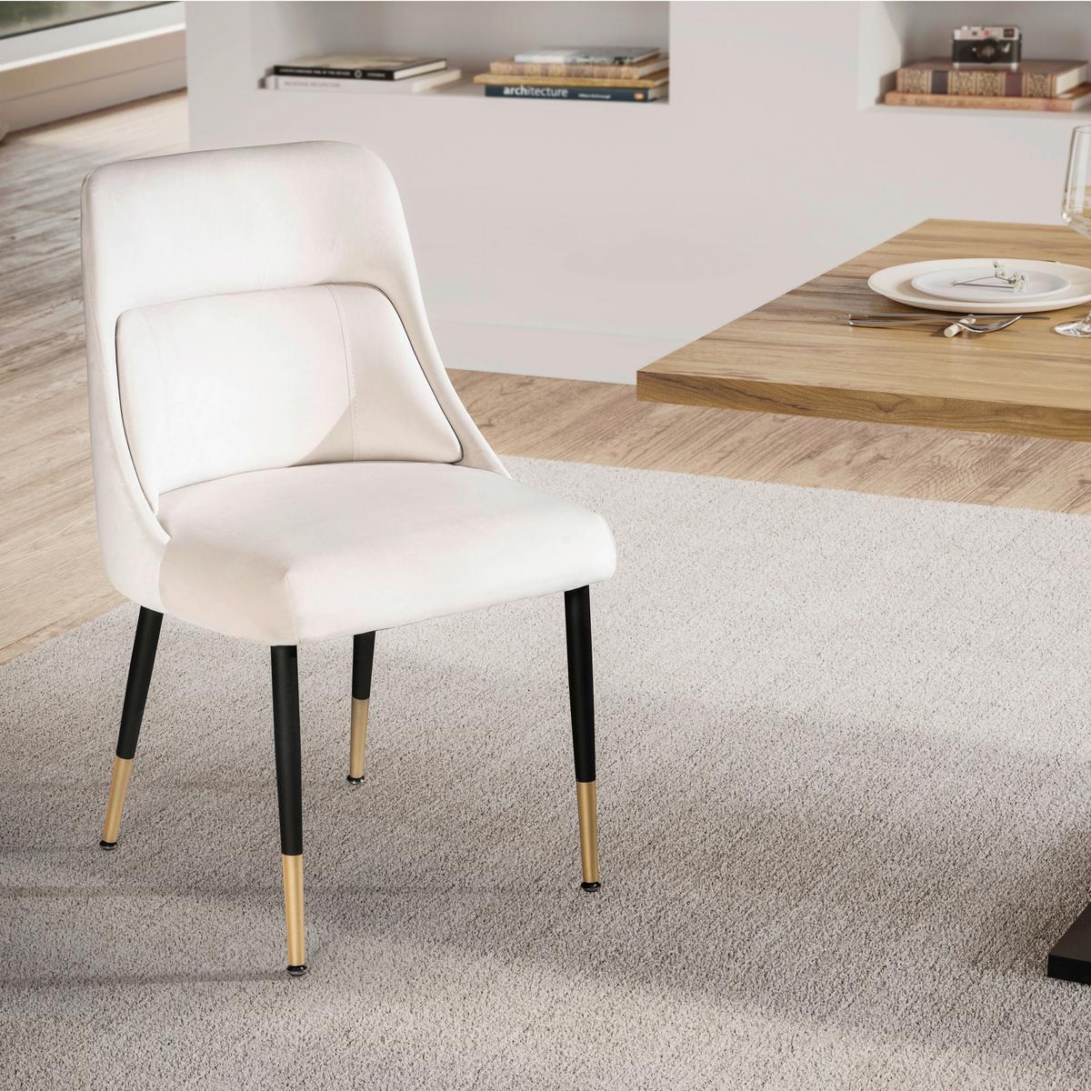 Stolička béžová/zlatá - čierna/zlatá, Design, kov/textil (49/85/56cm) - Livetastic