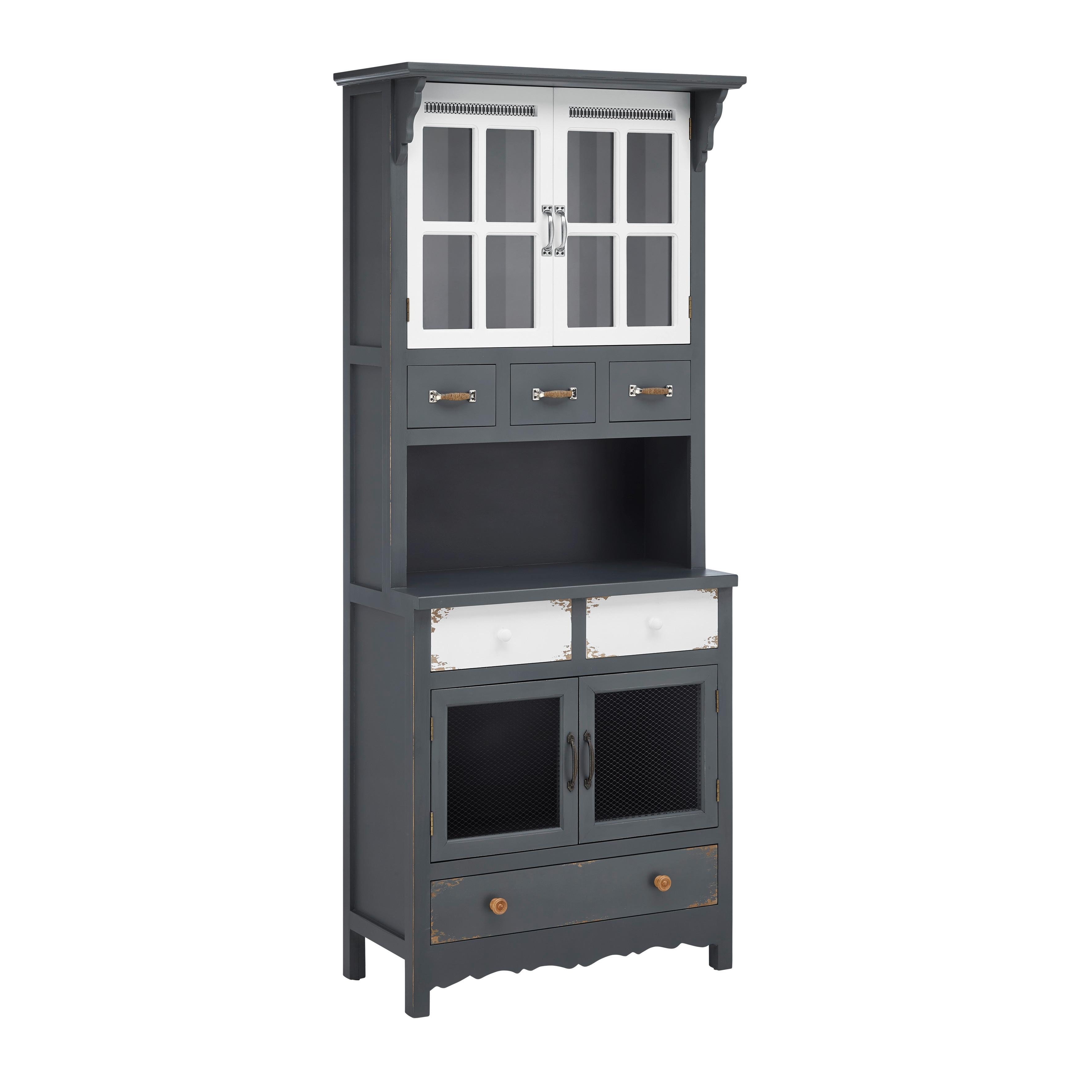 Kredenc GITTE - sivá, Modern, drevo (74/176/33.5cm) - Modern Living