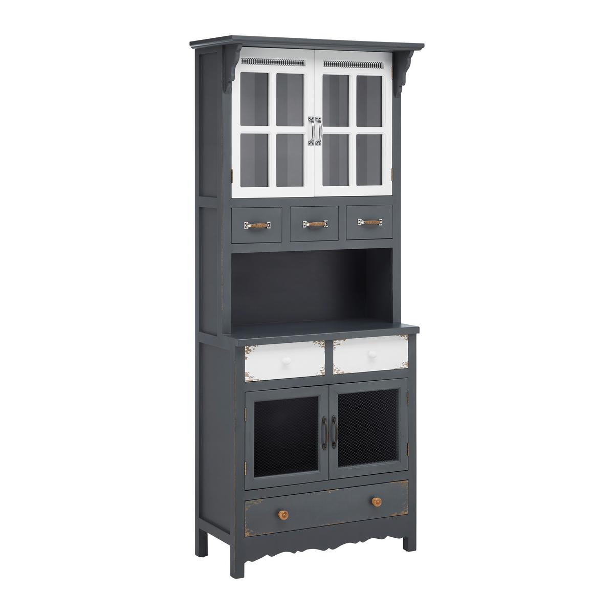 Kredenc GITTE - sivá, Modern, drevo (74/176/33.5cm) - Modern Living