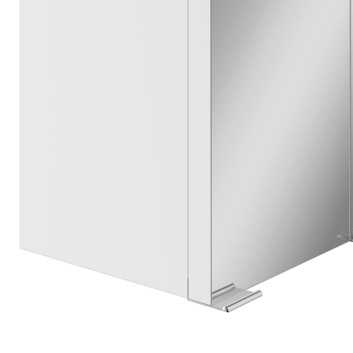 Spiegelschrank Marbella mit LED 3-türig BHT: 80x70x20 cm - Weiß, MODERN, Glas/Holzwerkstoff (80/70/20cm)