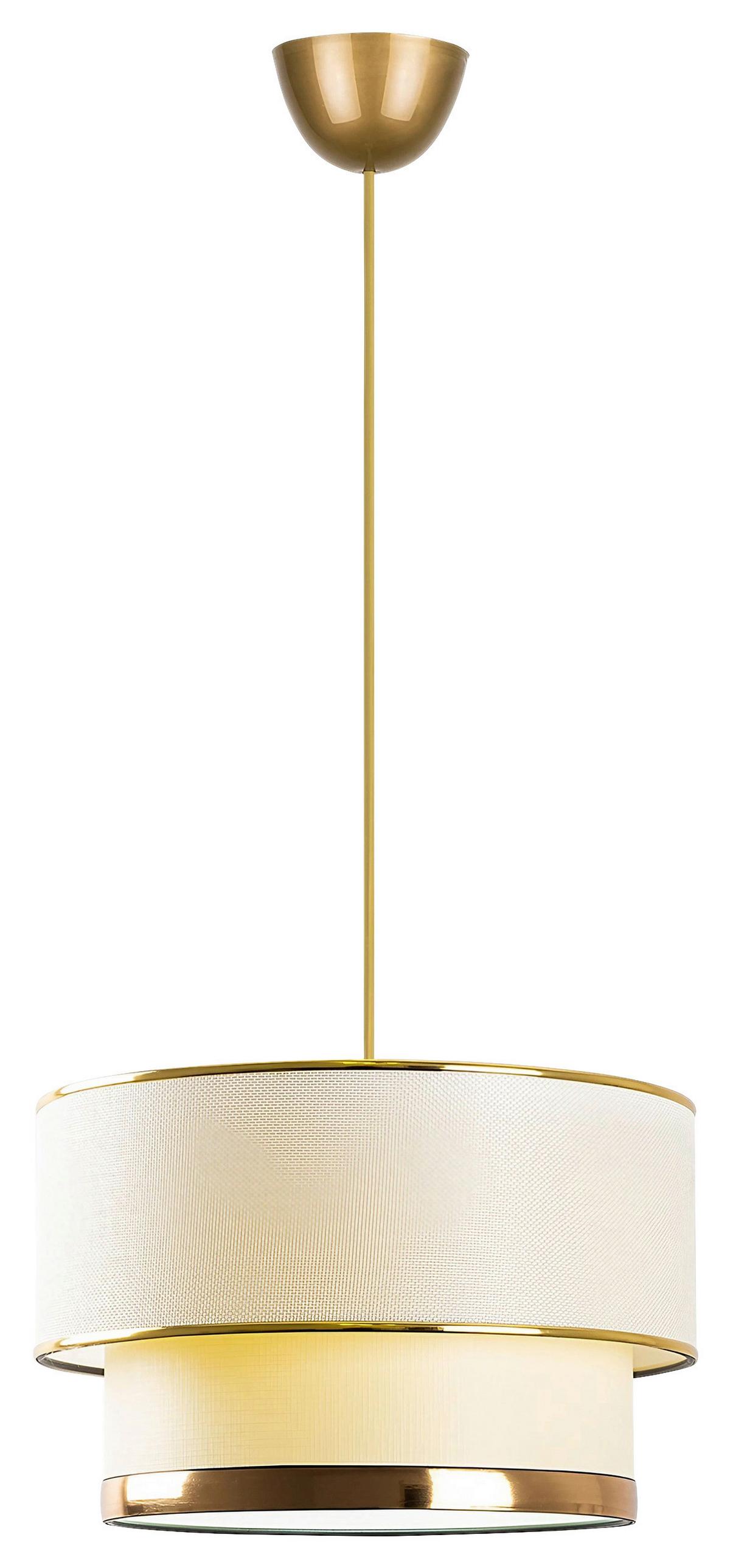 Hängeleuchte Cake - Cream, Gold - Goldfarben/Creme, Design, Textil/Metall (30/65cm) - P & B