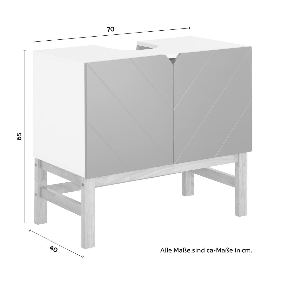 Spodní skříňka ROCCO - šedá/bílá, Moderní, dřevo (70/65/40cm) - Bessagi Home
