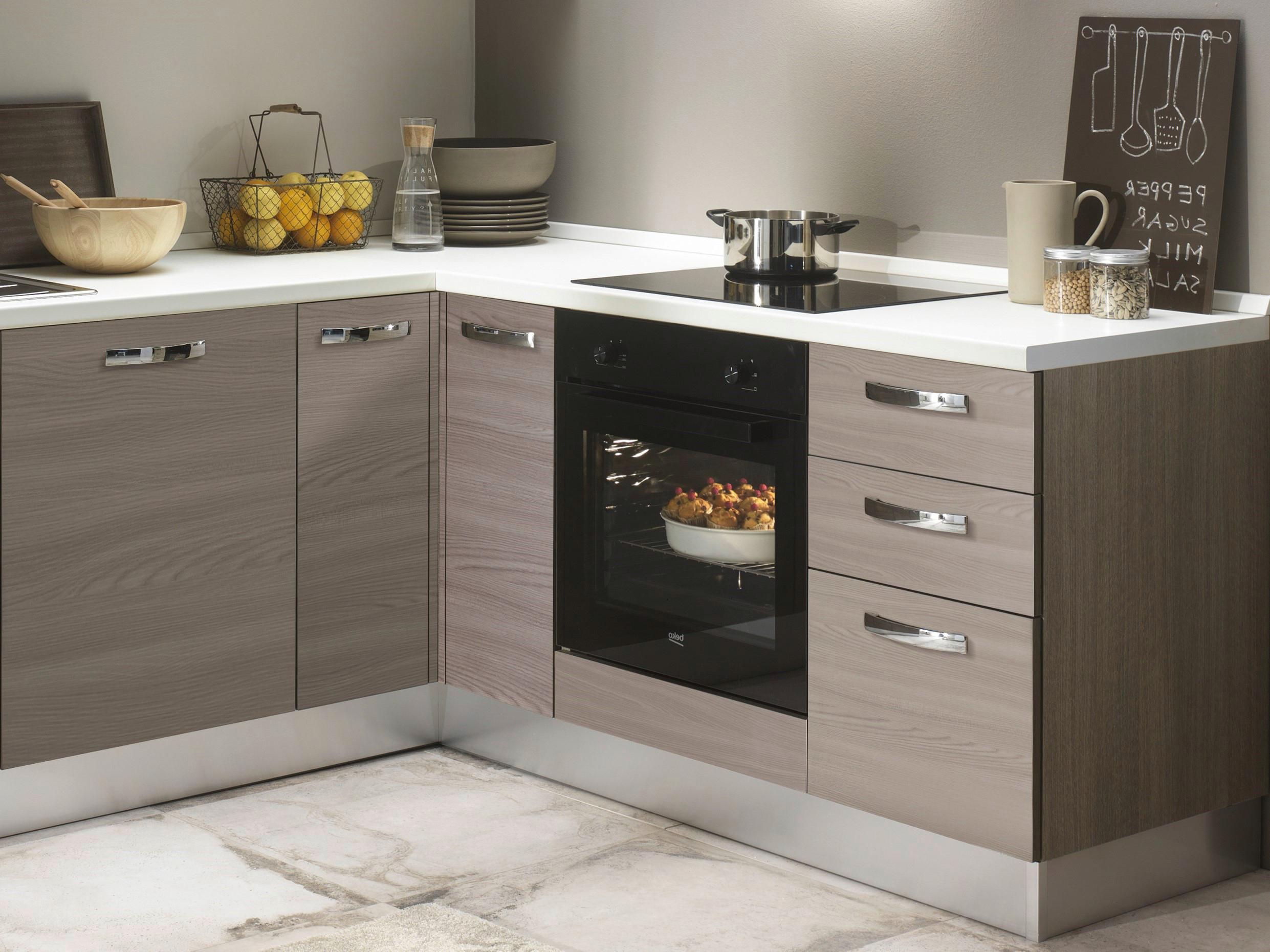 Eckküche Sofia mit Kühlschrank 270x195 cm Ulmefarben - Eiche grau/Magnolie, LIFESTYLE, Holzwerkstoff/Kunststoff (195/270cm) - MID.YOU
