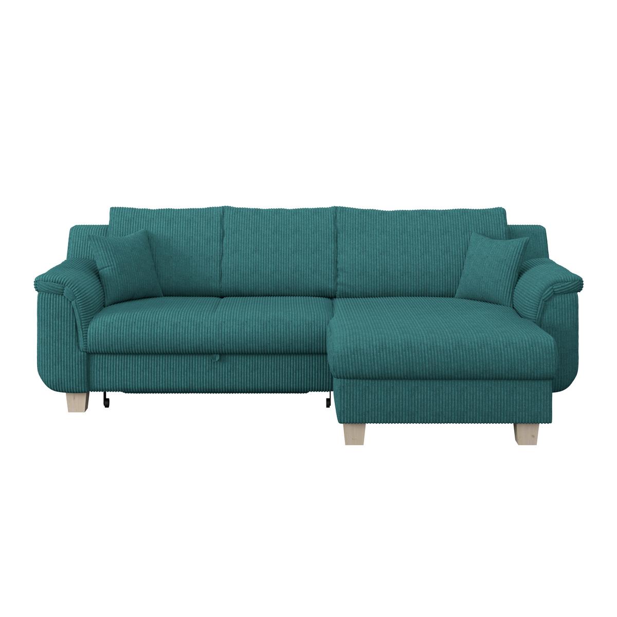 Rohová sedačka ALEX, světle modrý manšestr - přírodní barvy/světle modrá, Moderní, textil/plast (246/88cm)