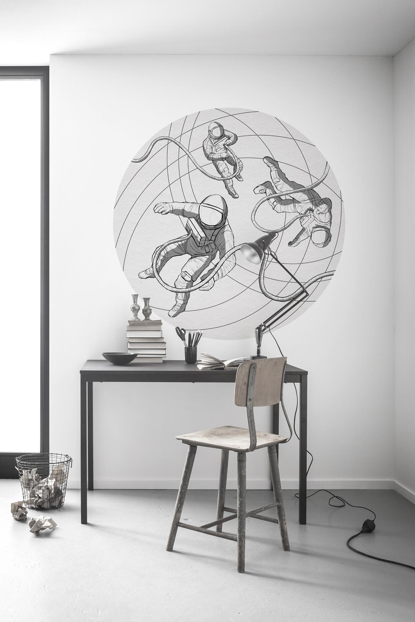 Fototapete Weltraum - Schwarz/Weiß, Trend (125cm)