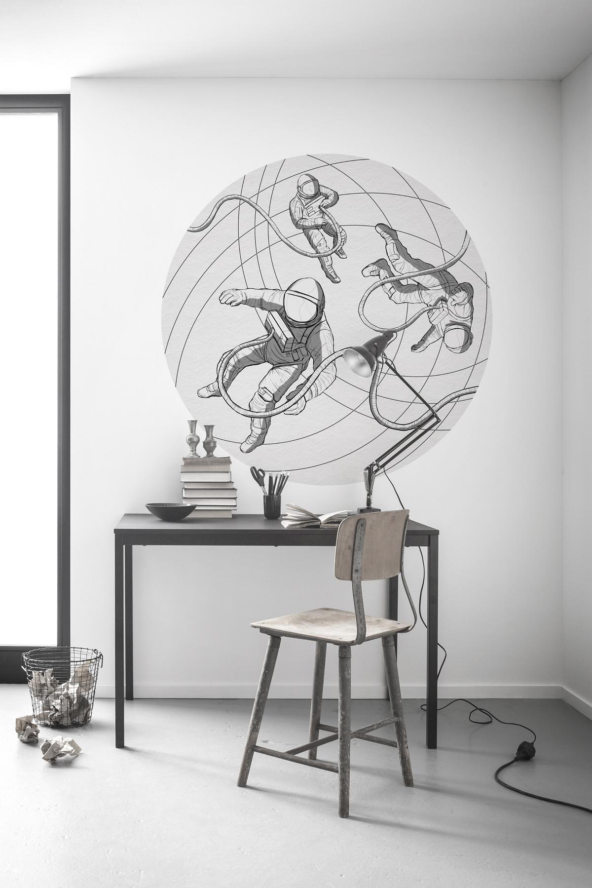 Fototapete Weltraum - Schwarz/Weiß, Trend (125cm)