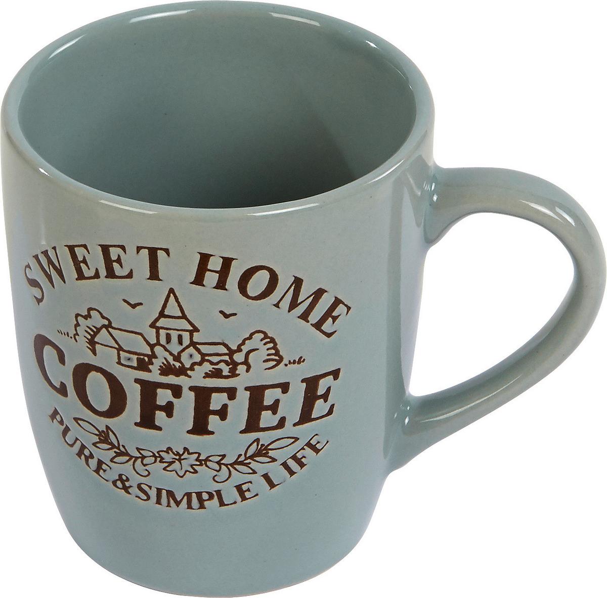 Kaffeebecher Keramik 220 Ml Schriftzug Jakov - Beige/Weiß, KONVENTIONELL, Keramik (7,4/8,4cm) - Luca Bessoni