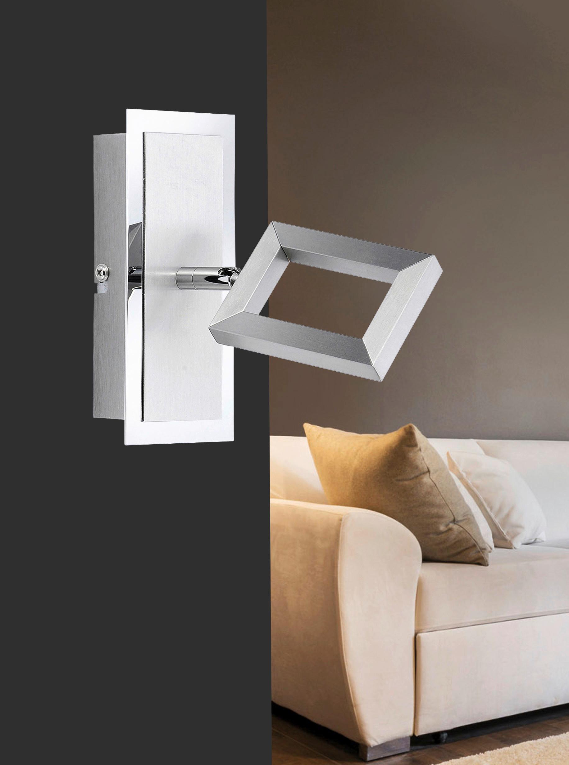 LED-Wandleuchte Inigo 1-Flammig mit Kippschalter - Chromfarben/Weiß, Design, Kunststoff/Metall (14,5/7/15,4cm) - Paul Neuhaus
