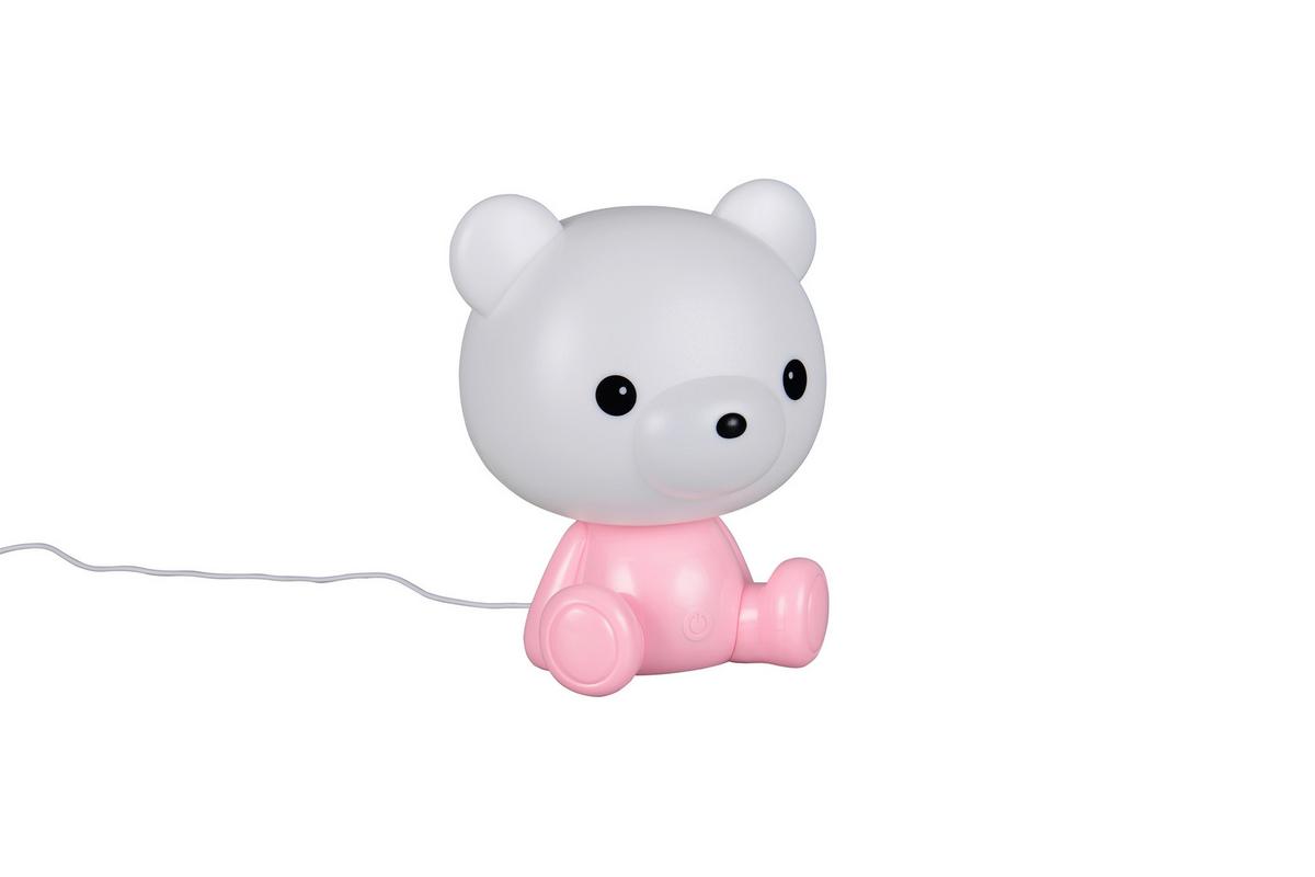 LED-Tischleuchte Cutie Weiß Pink B: 19 cm - Pink/Weiß, LIFESTYLE, Kunststoff (21/19/25,5cm)
