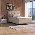 Polsterbett mit Matratze 140x200 London Beige - Beige/Schwarz, MODERN, Holzwerkstoff/Textil (140/200cm) - Luca Bessoni