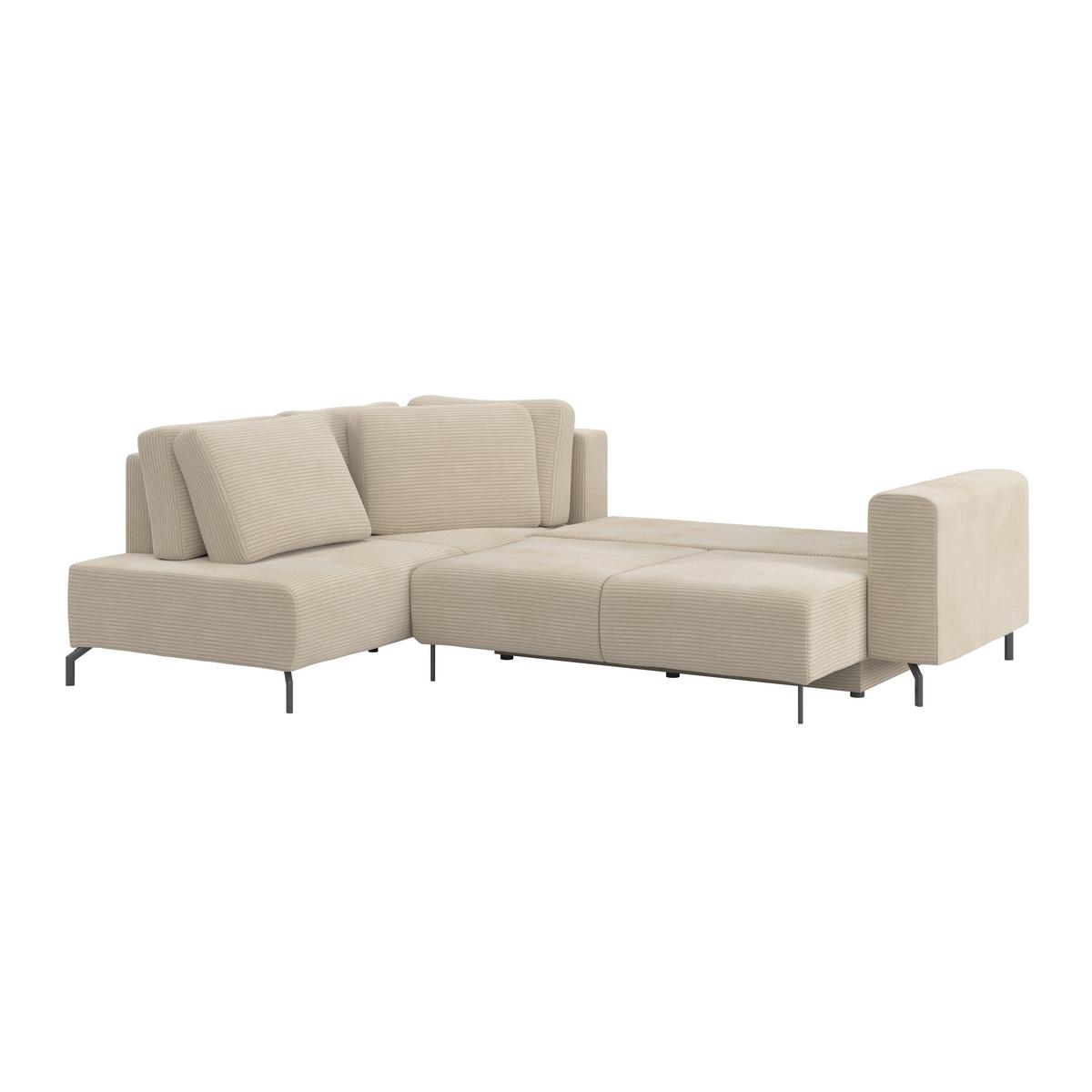 Rohová sedačka VENI, ľavá, béžový menčester - čierna/béžová, Modern, textil (210/272cm) - Ondega