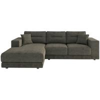 Ecksofa Verona Braun - Edelstahlfarben/Braun, Design, Textil (195/272cm) - Livetastic