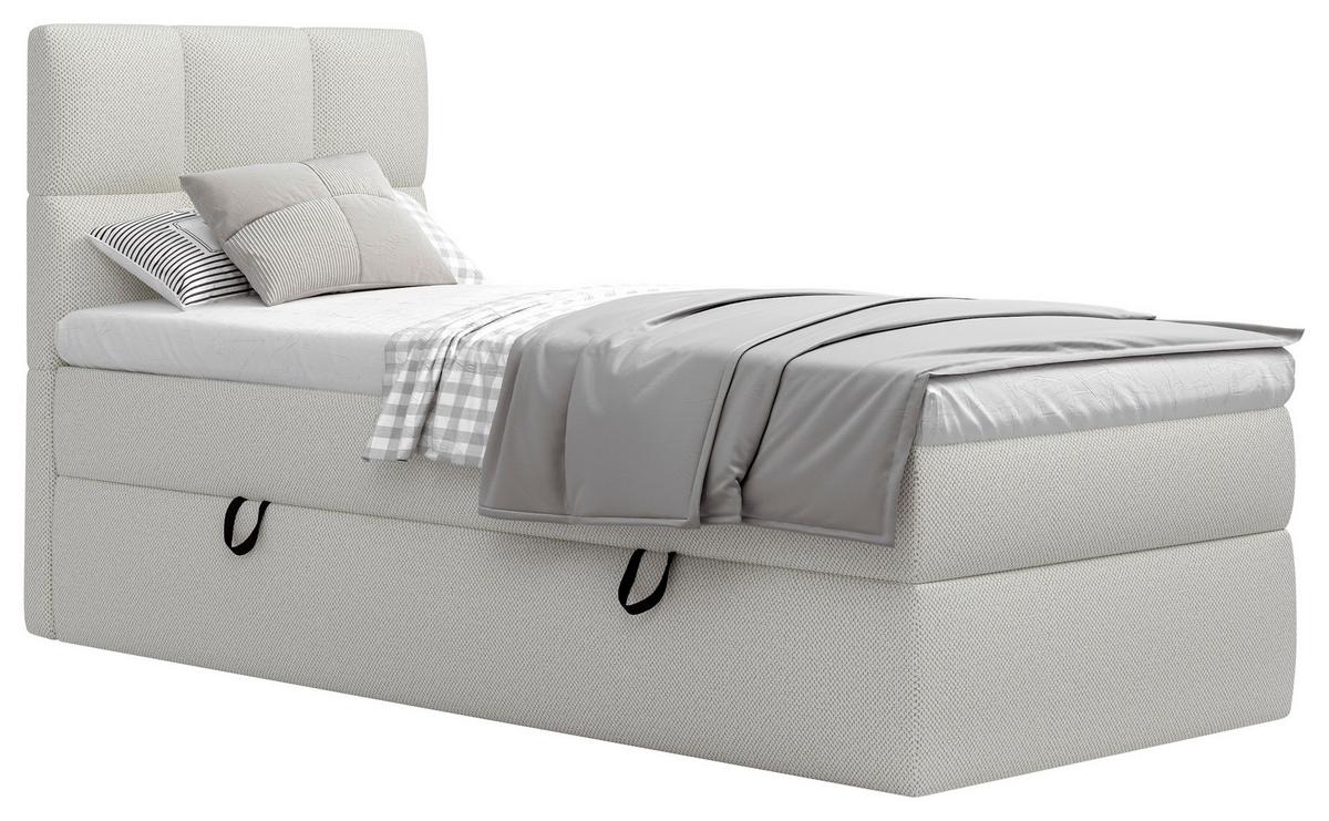 Boxbett Mit Topper & Bettkasten 90x200 Polly - Beige/Schwarz, MODERN, Holz/Holzwerkstoff (90/200cm) - MID.YOU