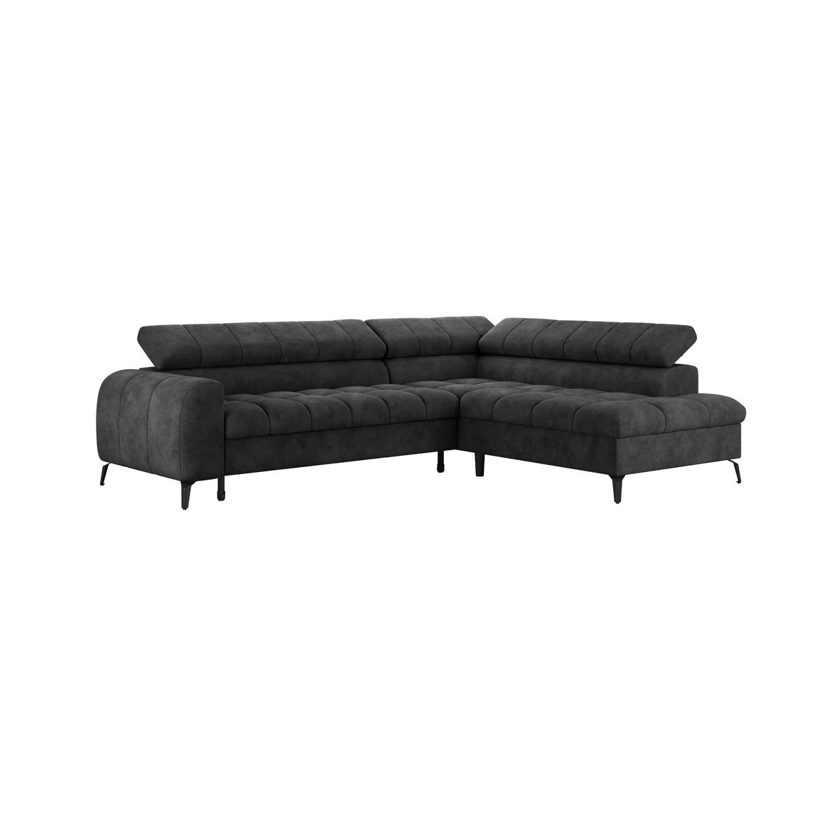Ecksofa mit Schlaffunktion Volf Schwarz, 261x203 cm - Schwarz, Trend, Kunststoff/Textil (261/203cm)
