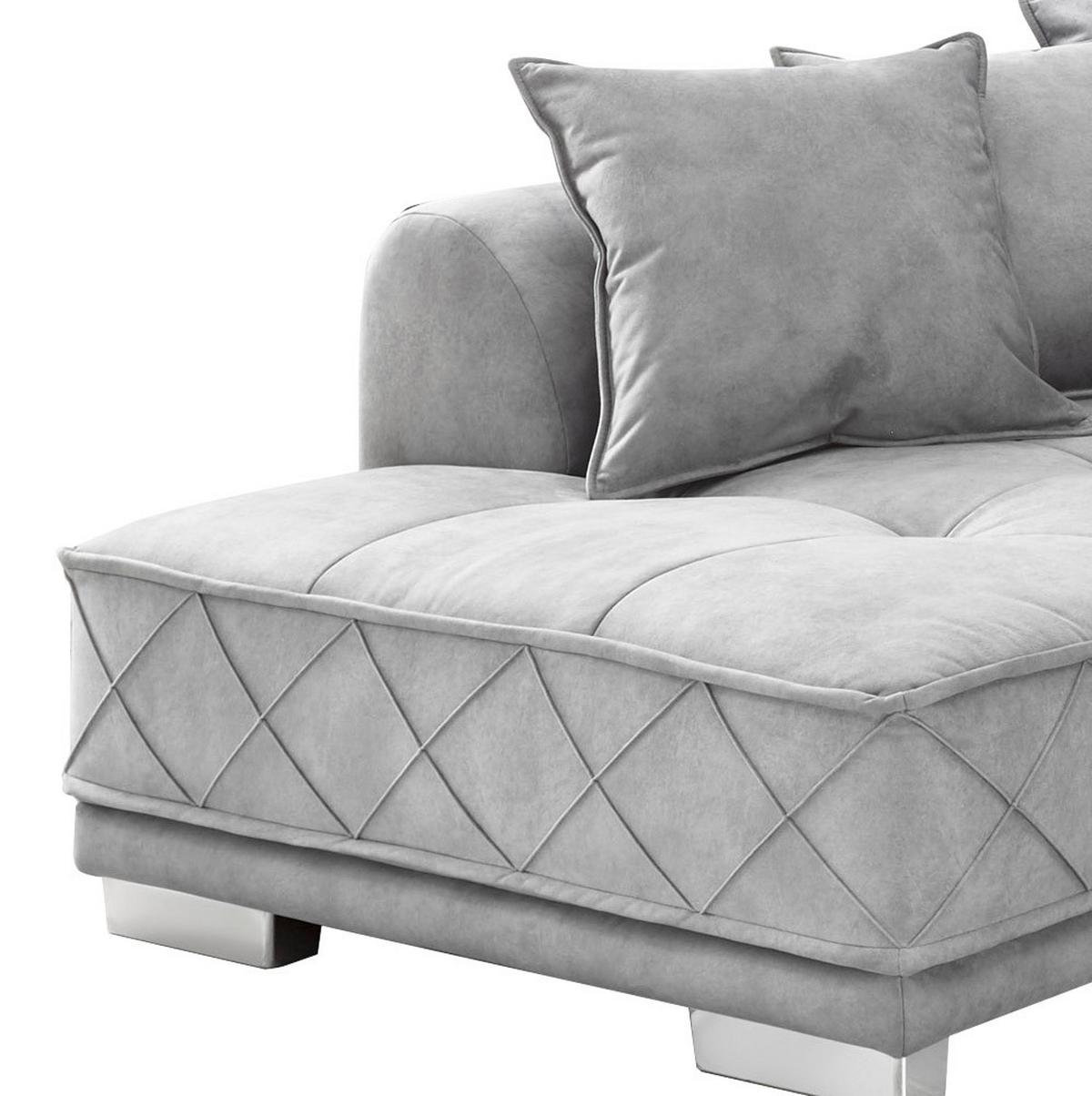 Sedacia súprava v tvare L SENTINA sivá - sivá/strieborná, Basics, textil/plast (319/194cm) - MID.YOU