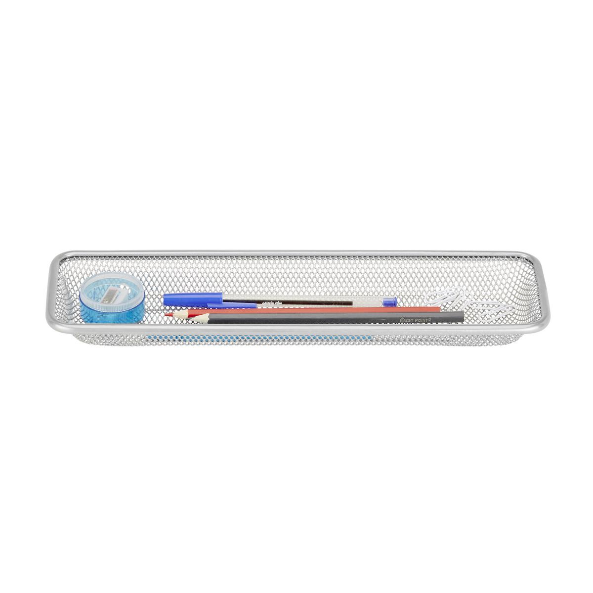ODKLÁDACÍ MISKA NA TUŽKY MESH - barvy stříbra, kov (31/9,5/3cm) - Homezone