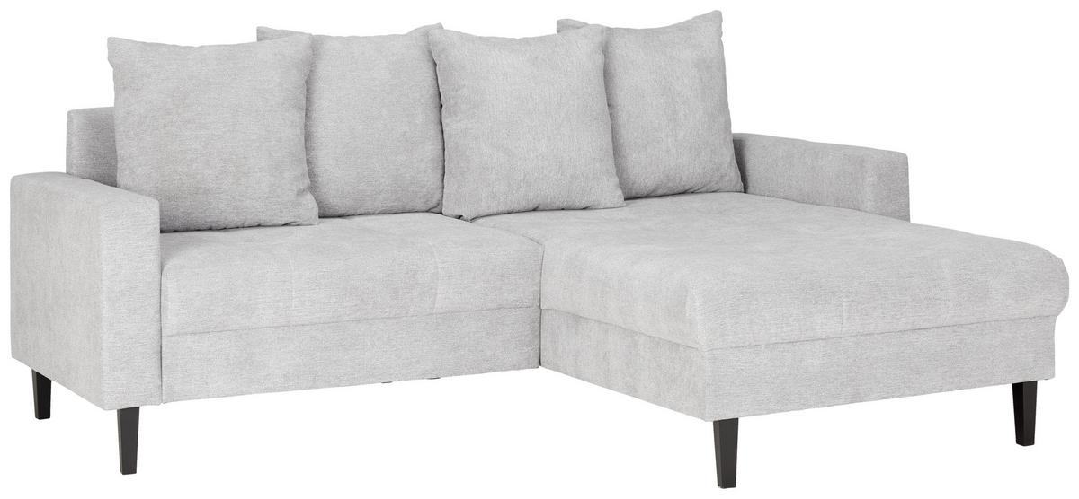Rohová sedačka BOSTON, obojstranná, sivá - čierna/sivá, Konventionell, drevo/textil (215/92/160cm) - Based