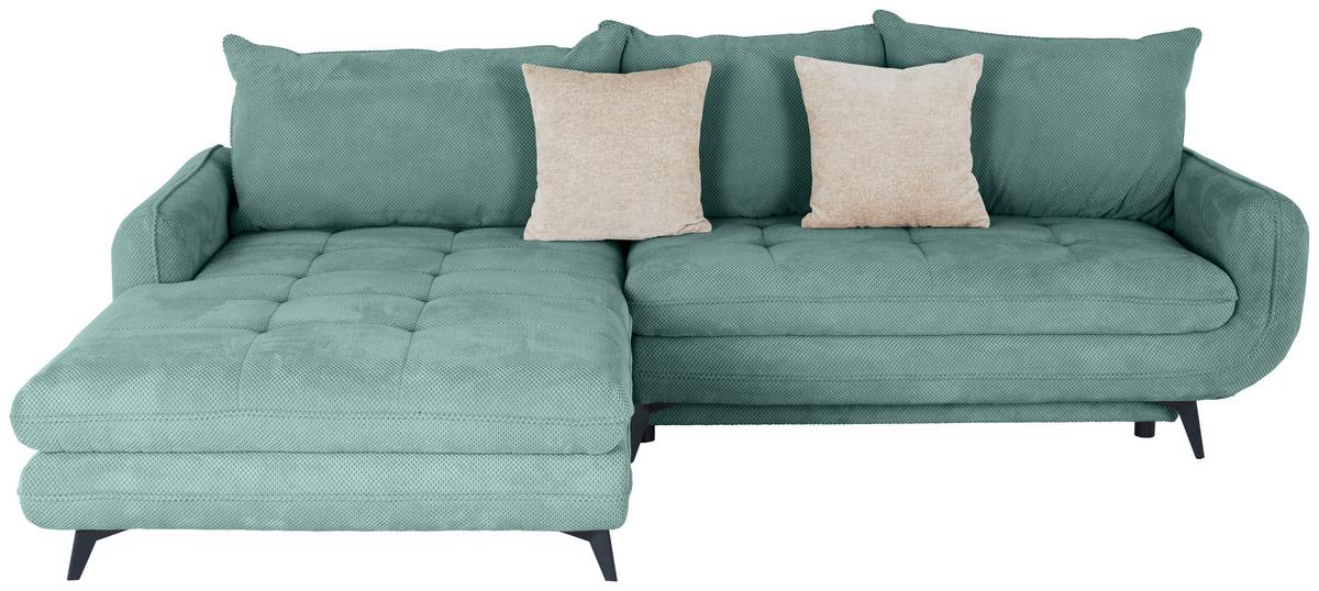 Ecksofa Wave - Türkis/Beige, MODERN, Textil (189/266cm)