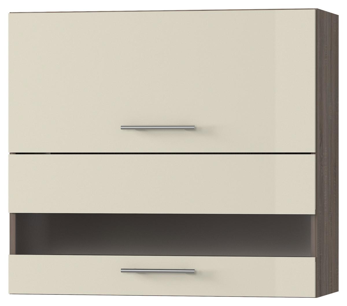 Felsőszekrény Corina 2 - bézs/tölgyfa, Modern, műanyag/faalapú anyag (80/72,4/34,6cm)