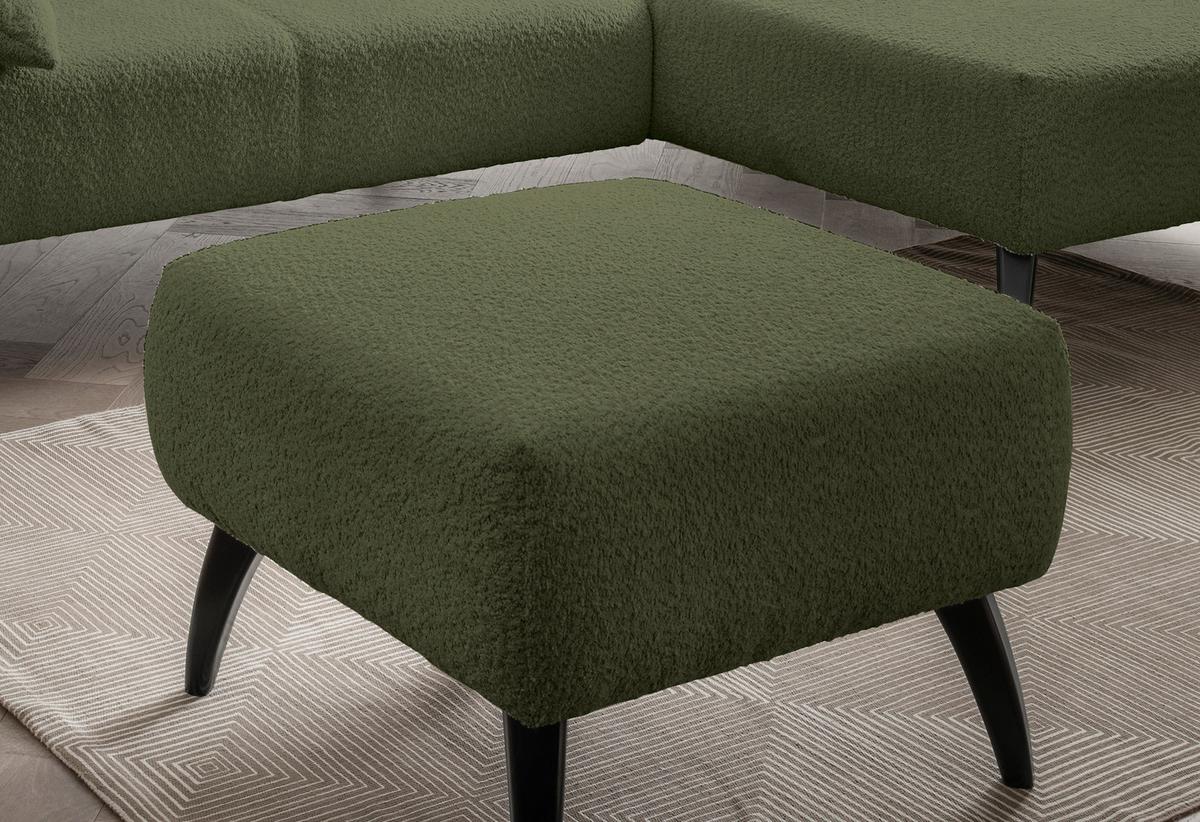 Hocker Colori Dunkelgrün B: 66 cm - Dunkelgrün/Schwarz, MODERN, Holz/Textil (66/44/66cm) - MID.YOU