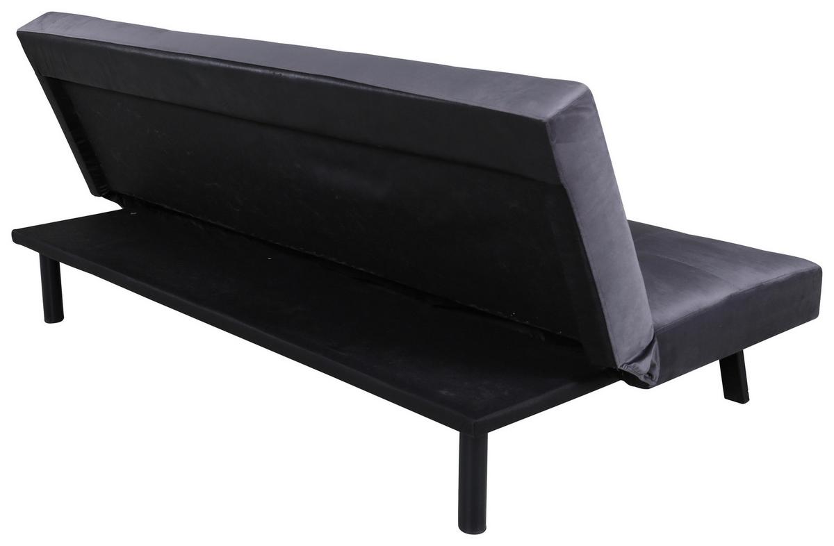 Schlafsofa Bodil - Dunkelgrau, Design, Textil/Metall (180/80/55cm) - Livetastic
