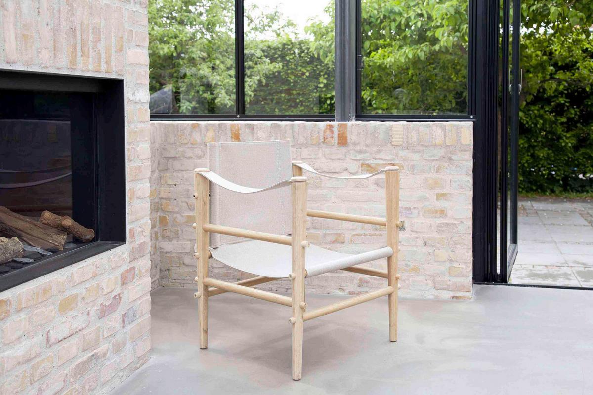 Loungesessel Safari aus Bambus - Beige/Naturfarben, Design, Holz (59/79/61cm) - MID.YOU