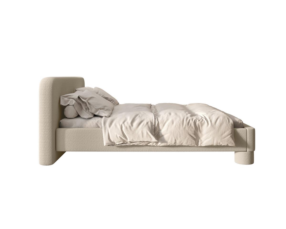 Polster Bett Bill 120 Creme LF: 120x200 cm - Creme/Schwarz, MODERN, Textil/Metall (140/200cm) - MID.YOU