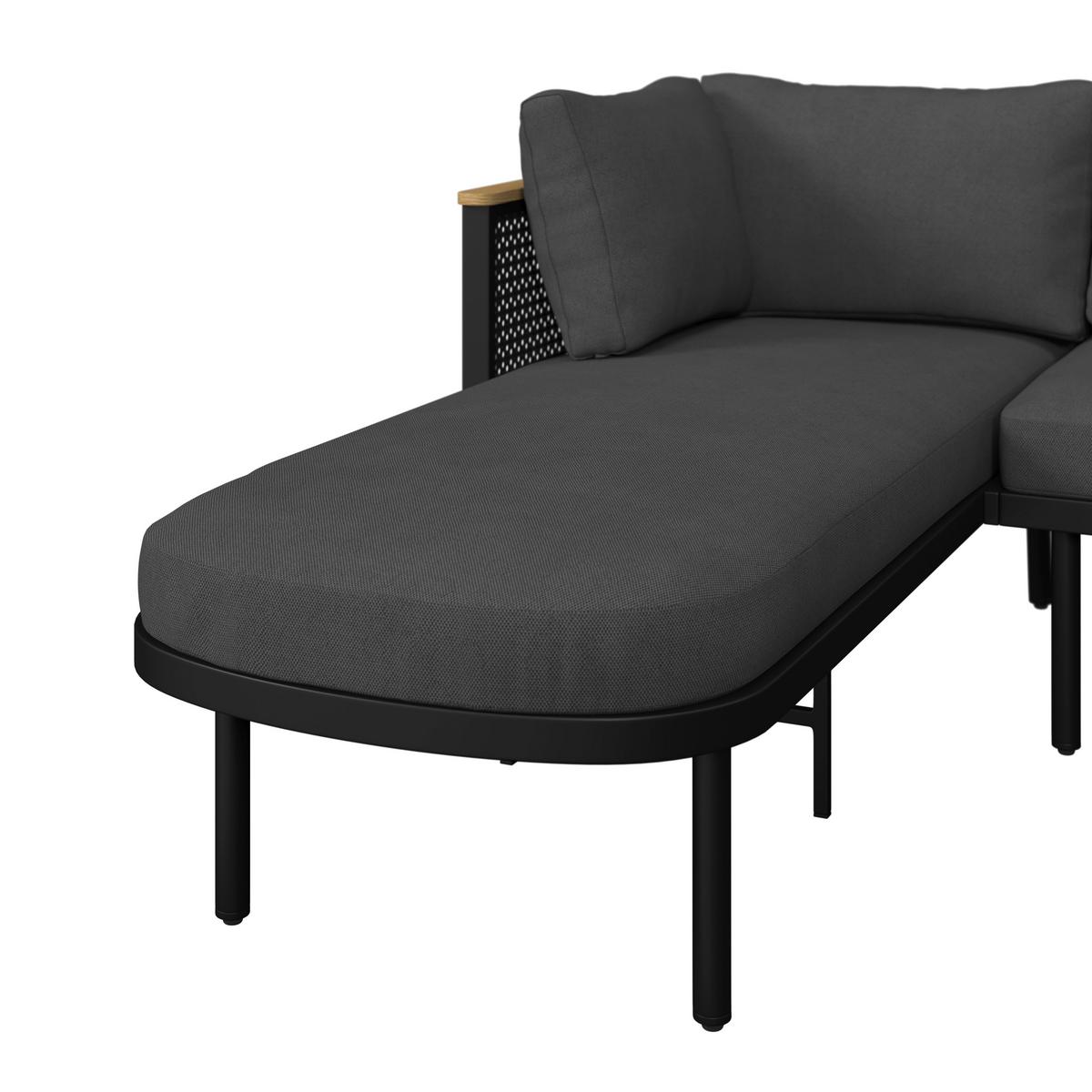 JEDÁLENSKÁ TERASOVÁ SÚPRAVA LISSA - čierna/farba hrušky, Modern, kov/textil - Bessagi Garden