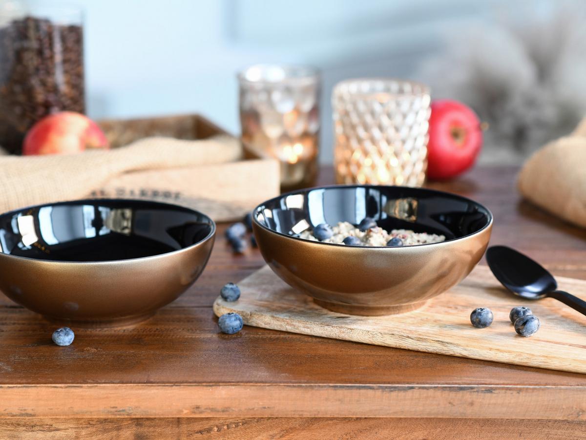 Sada misiek zlatá/černá - černá/barvy zlata, Basics, keramika (16cm) - Creatable