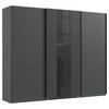 Schwebetürenschrank B: 250 Cm Atlanta Graphit/schwarz - Graphitfarben/Schwarz, MODERN, Glas/Holzwerkstoff (250/216/65cm) - MID.YOU