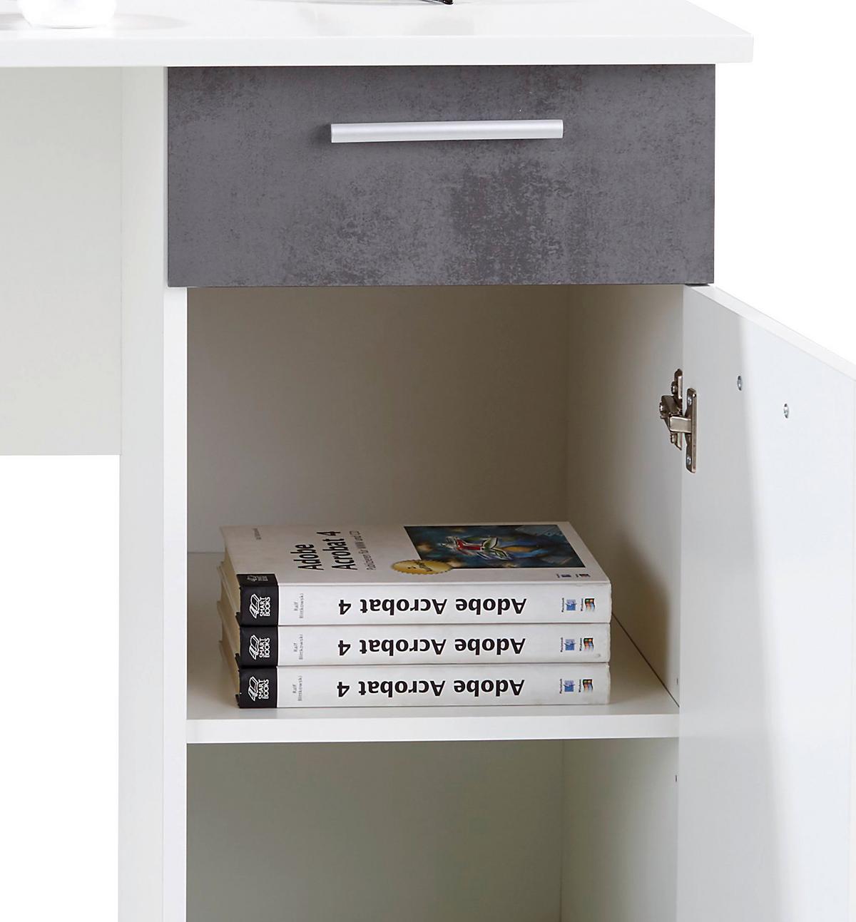 PSACÍ STŮL STAR - bílá/barvy stříbra, Konvenční, kompozitní dřevo/plast (109/60/77cm)