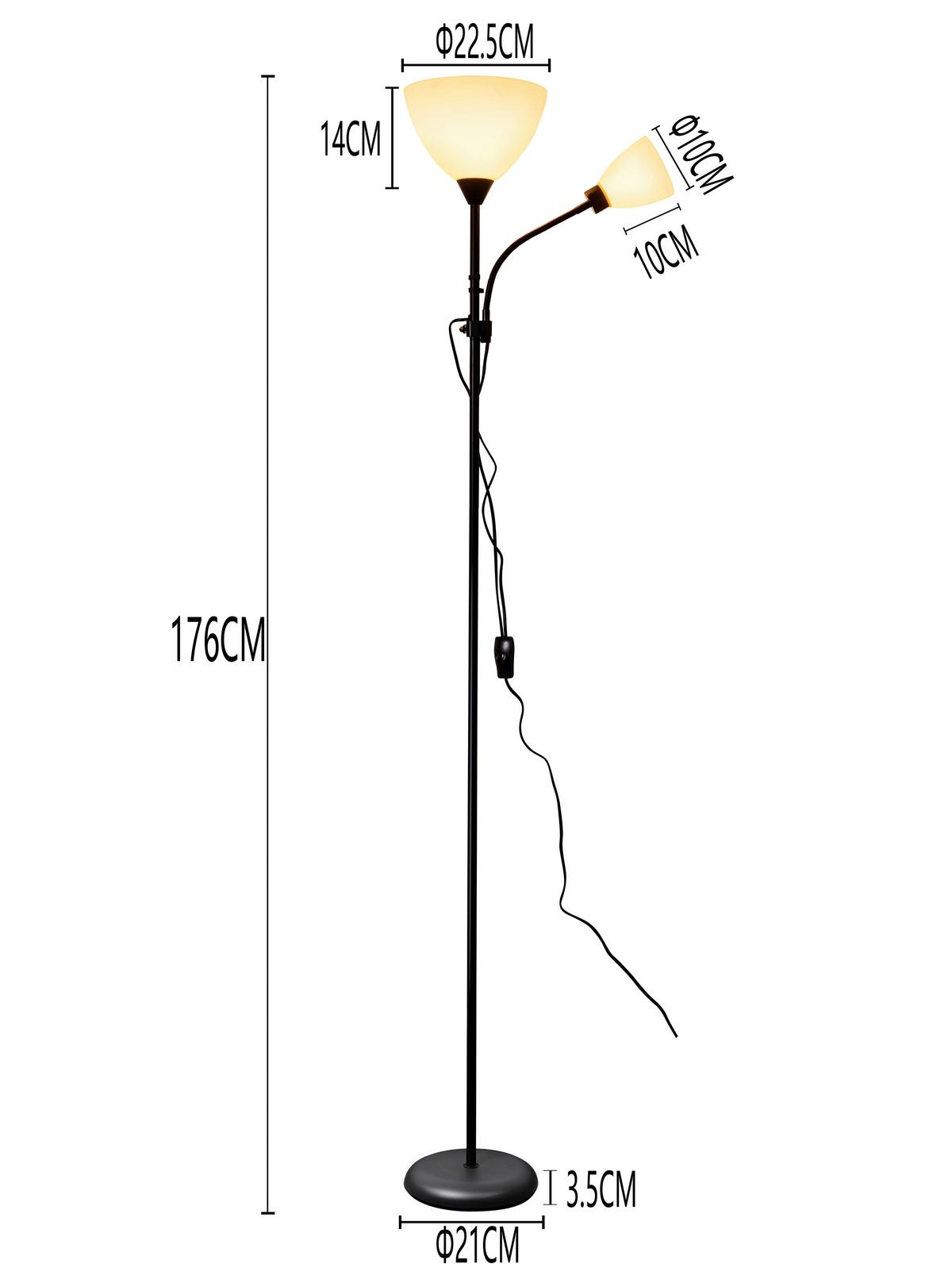 STOJACÍ LAMPA VANESSA -BASED- - černá/průhledné, Konvenční, kov/plast (22,5cm) - Based