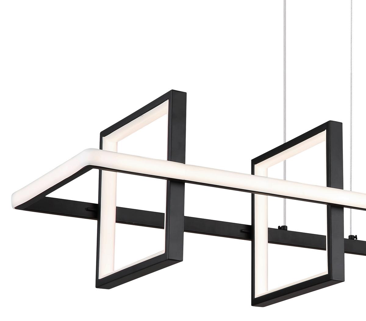 LED-Hängeleuchte 67194-60 - Opal/Schwarz, Design, Kunststoff/Metall (90/28cm) - Globo