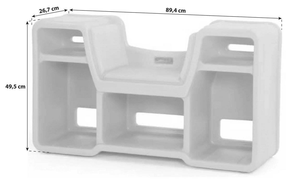 Kinderbank Simplay3 2-in-1 Kunststoff Grau Mit Stauraum - Grau, Basics, Kunststoff (89,4/26,7/49,5cm)