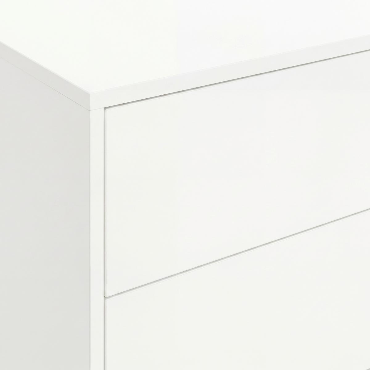 Široká komoda se 6 zásuvkami MDF/Kov s práškovým nátěrem - bílá, Moderní, kov/kompozitní dřevo (120/80/40cm) - Bessagi Home