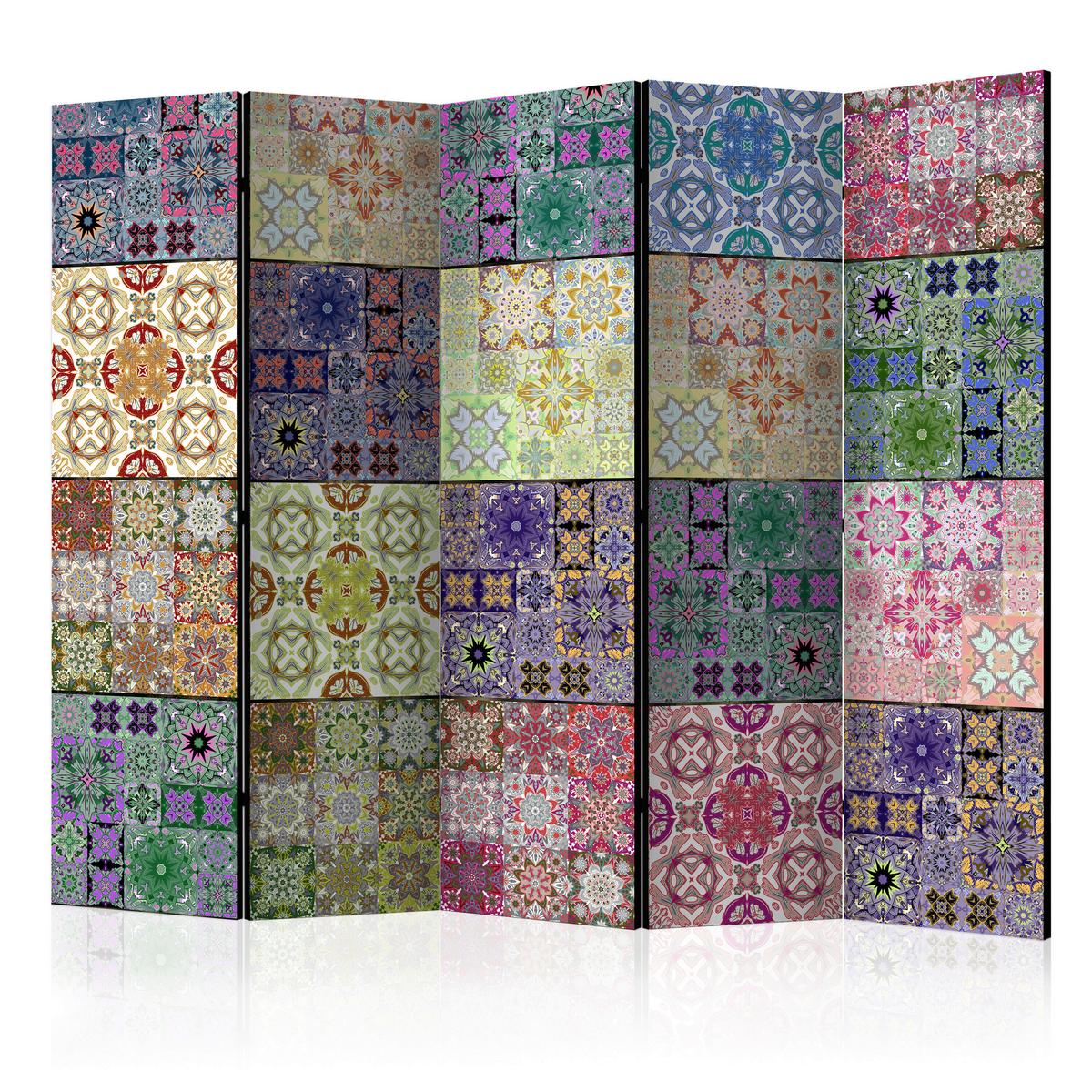 Paravent Multicolor B: 225 cm - Multicolor, Basics, Holz/Textil (225/172/3cm) - artgeist
