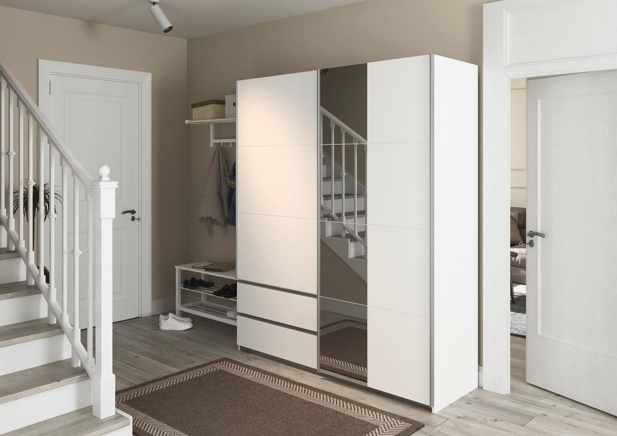 Schwebetürenschrank Stoke Weiß B: 175 Cm - Weiß, MODERN, Holzwerkstoff (175/210/59cm) - Rauch Möbel