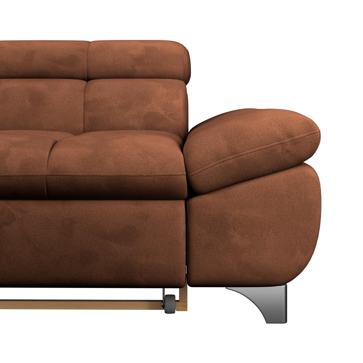 Ecksofa Gemini Cognac, B: 234cm - Chromfarben/Cognac, KONVENTIONELL, Textil (234/312cm)