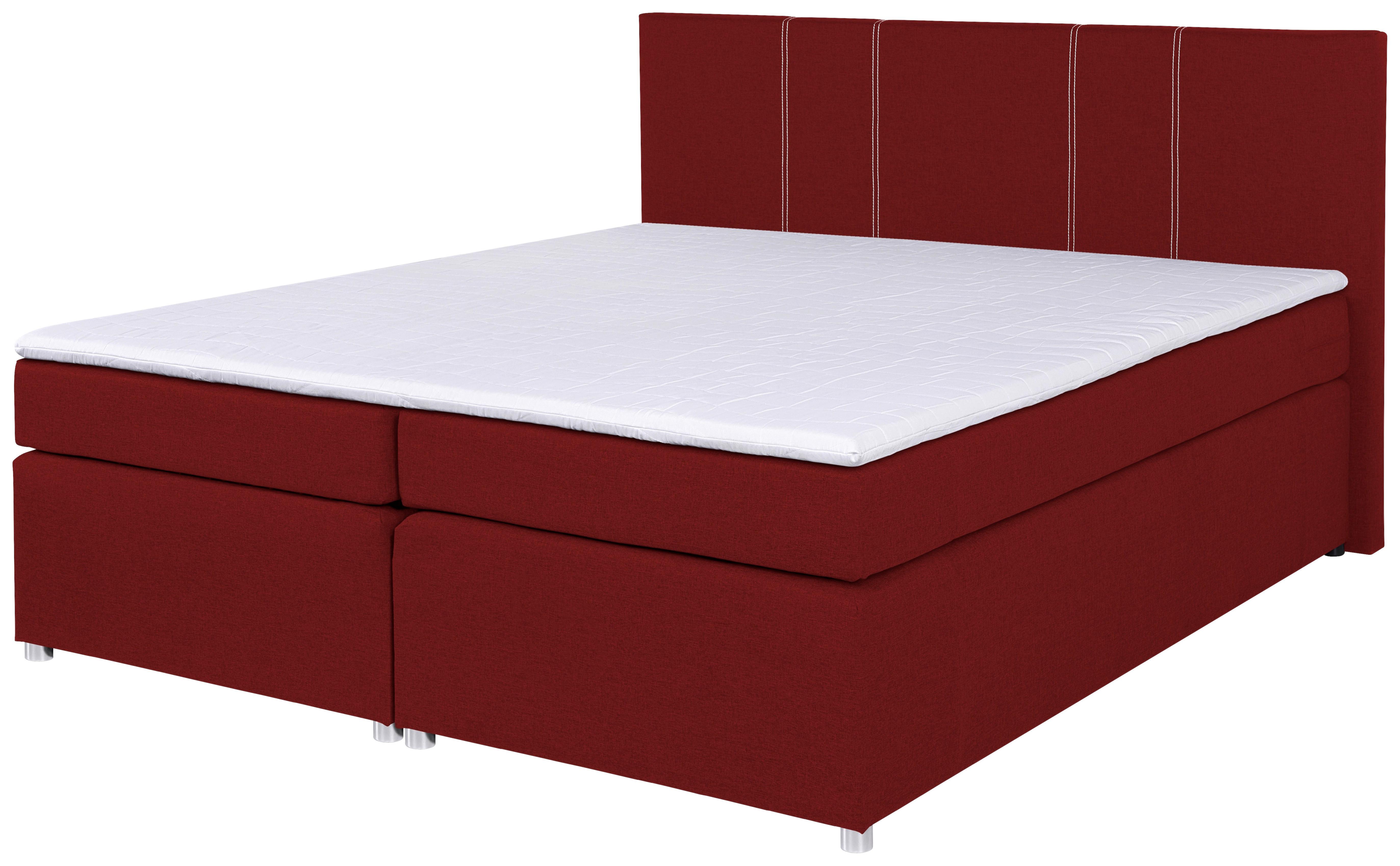 Boxspringbett Malta 200 200x200 Rot - Rot, MODERN, Holzwerkstoff/Textil (200/200cm)