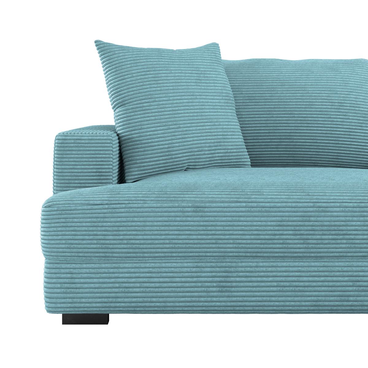 Big Sofa Pelle Mit Kissen B: 261 Cm Hellblau - Wengefarben/Hellblau, Trend, Textil (261/124cm) - Luca Bessoni