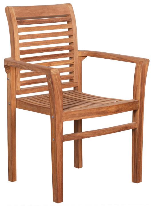 Gartensessel Woodie Stapelsessel Lamelle - Basics, Holz (63/92/52cm) - Gardenson