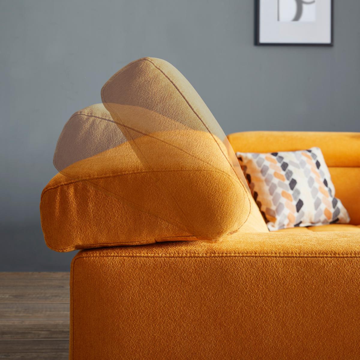 Rohová sedačka TARRAGONA, pravá, žltá, el.výsuv - černá/žlutá, Moderní, textil (295/201cm)