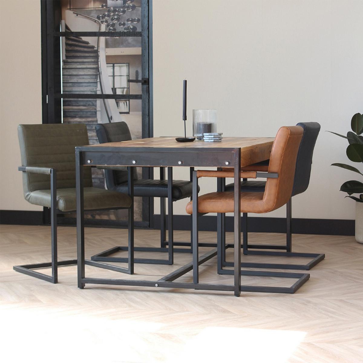 SADA ŽIDLÍ S PODRUČKAMI KUBIS - černá, Lifestyle, kov/textil (54/86/57cm) - MID.YOU