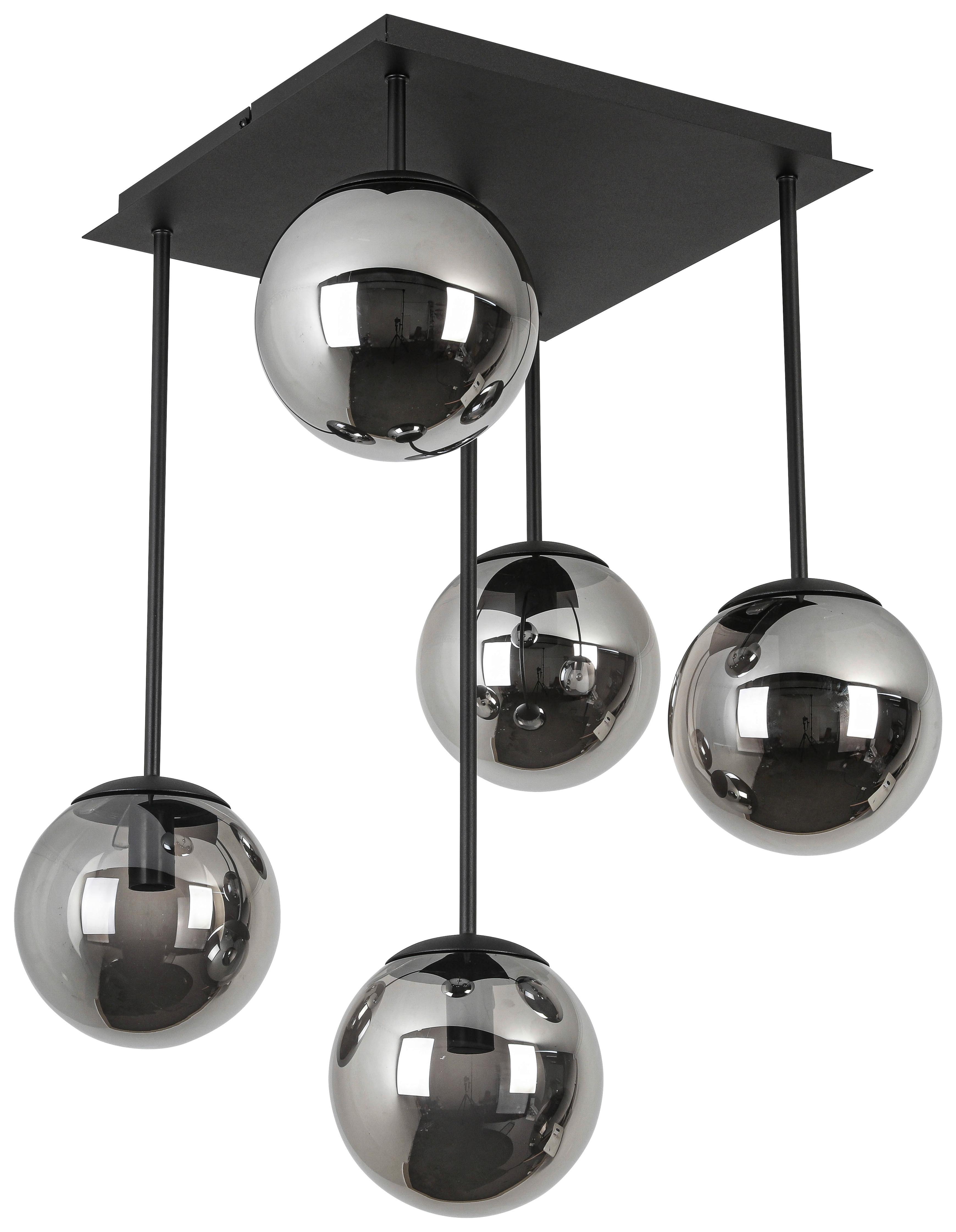 STROPNÉ SVIETIDLO LIP - čierna/chrómová, Modern, kov/sklo (41/41/61cm) - Mömax