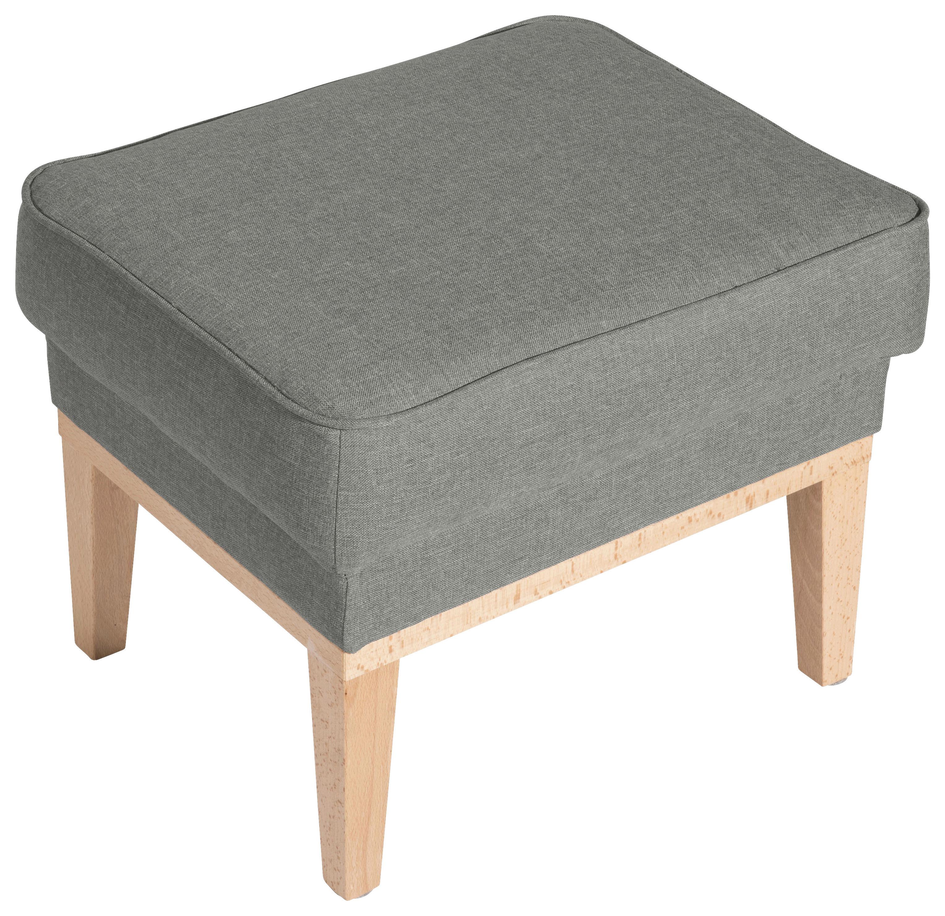 Hocker Angelo - Hellgrau/Naturfarben, KONVENTIONELL, Textil (50/41/41cm) - Max Winzer