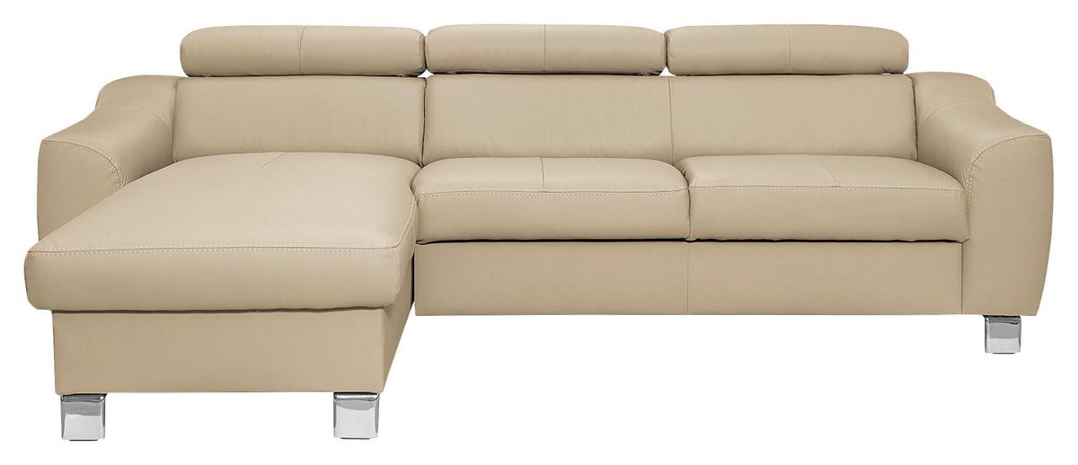 Ecksofa Aspen Schwarz S: 176 Cm - Chromfarben/Schwarz, Design, Leder/Textil (176/242cm) - Livetastic