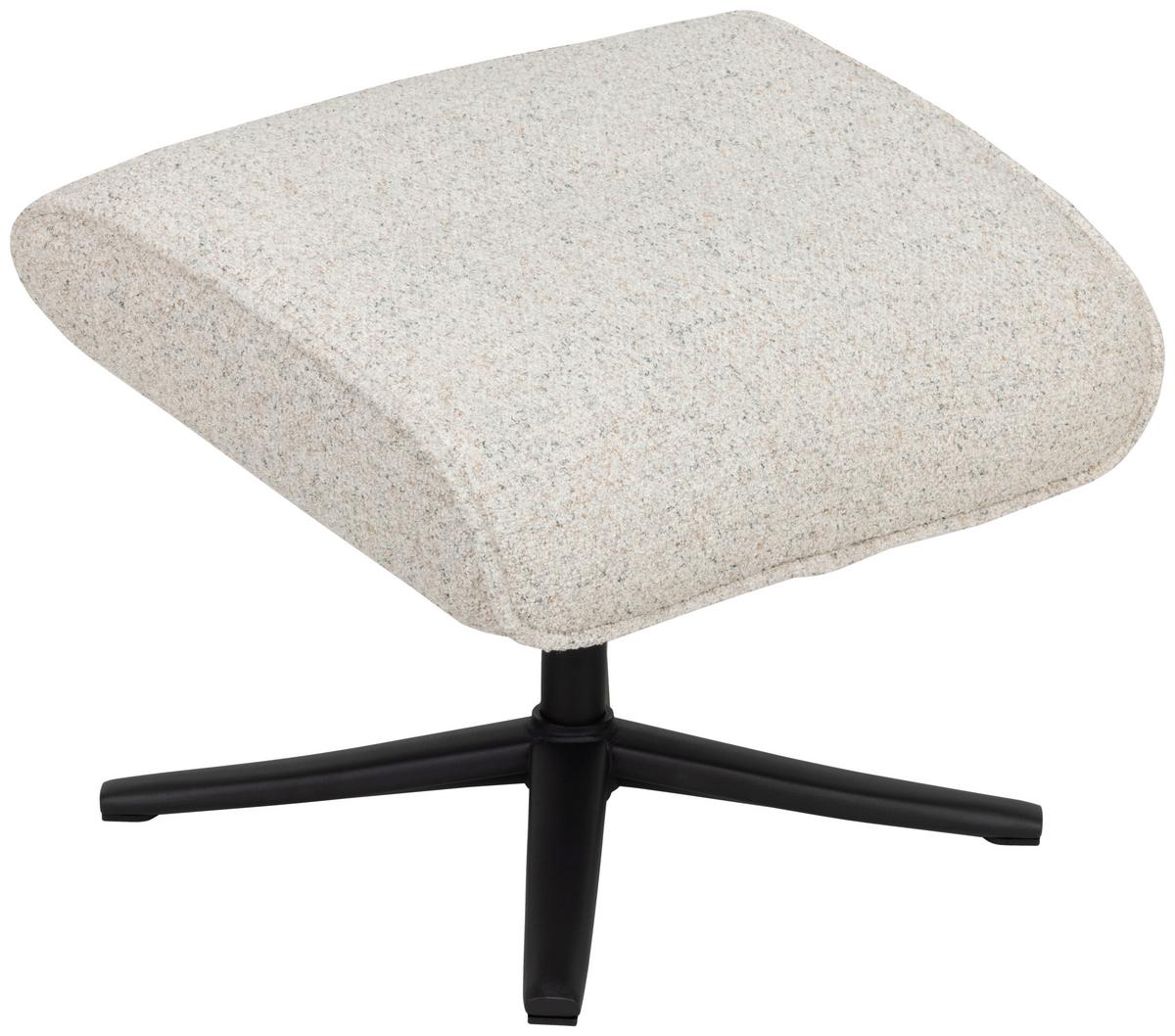 Relaxsesselset Mellow Beige B: 77 cm - Creme/Schwarz, Design, Holz/Textil (77/108/81cm) - Livetastic