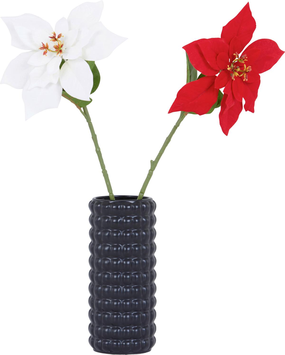 Kunstpflanze Poinsettia - Rot/Grün, KONVENTIONELL, Kunststoff (60cm)