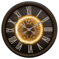 Wanduhr Schwarz Kunststoff/Glas, 3,7V - Schwarz, Basics, Glas/Kunststoff (57,2/57,2cm) - Globo