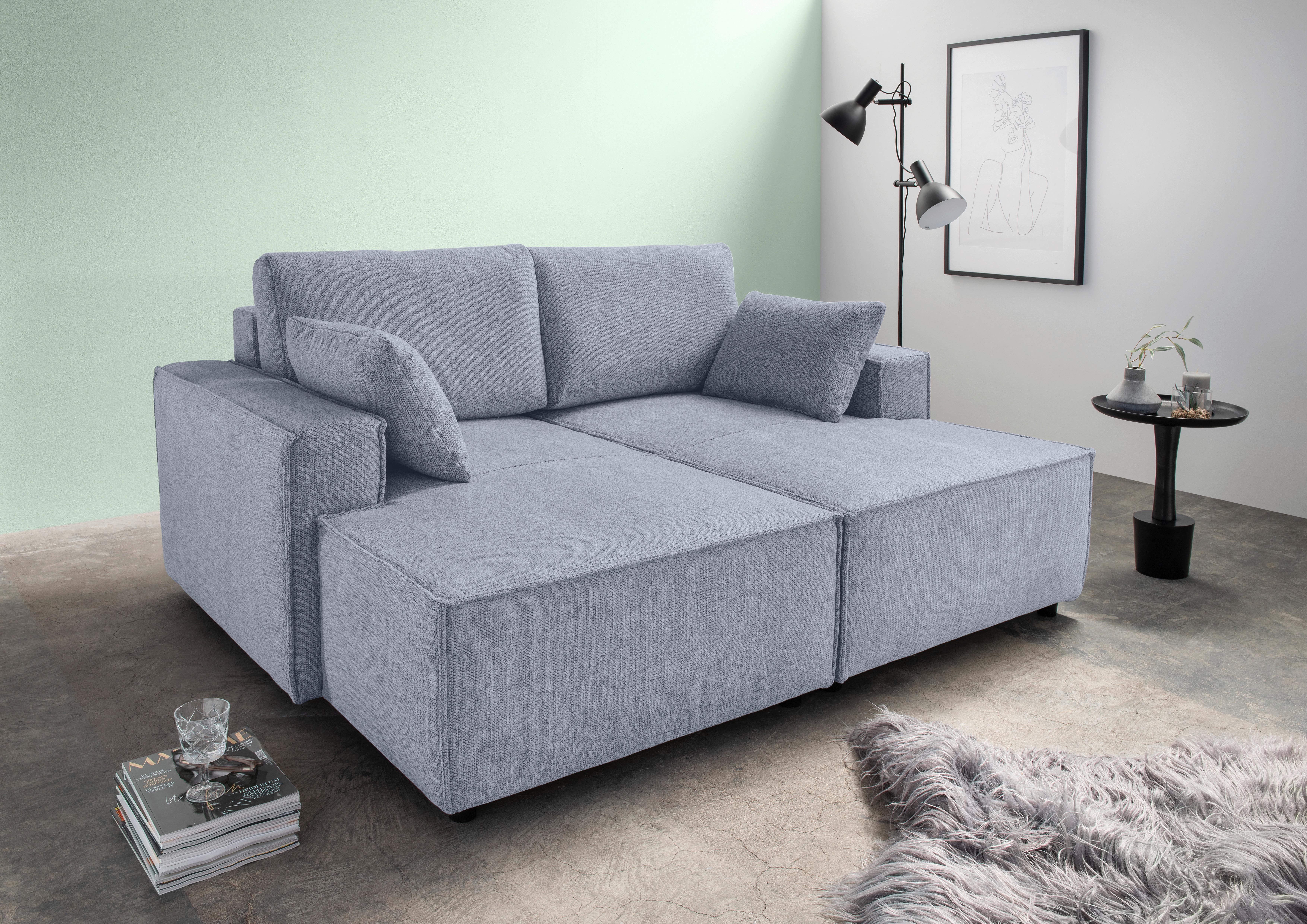 Bigsofa Tramin, Silberfarben B: 188 Cm